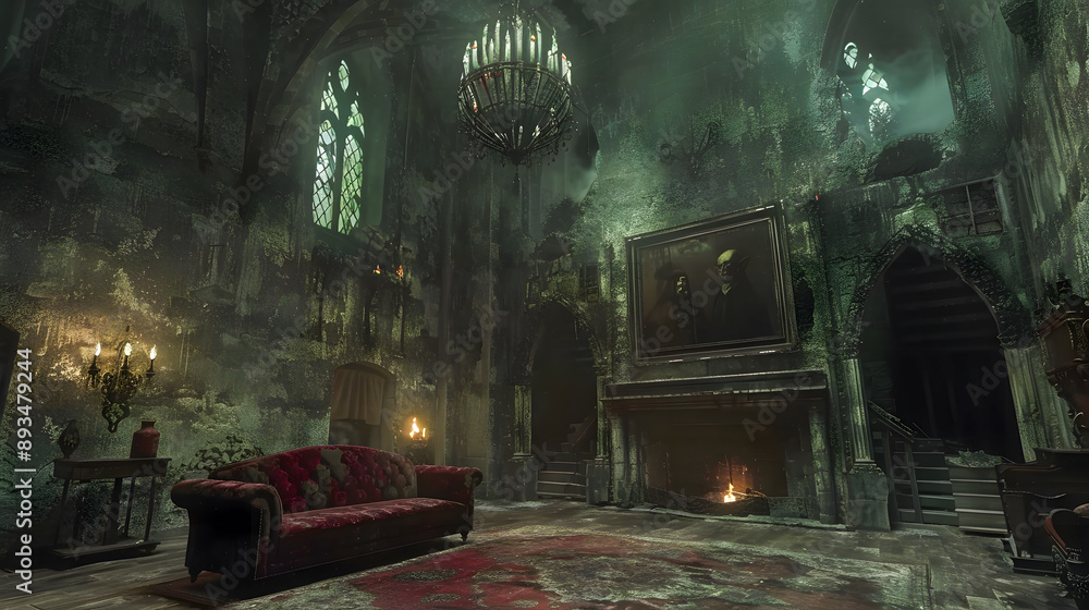 Halloween gothic vampire dark living room Halloween gothic vampire dark living room