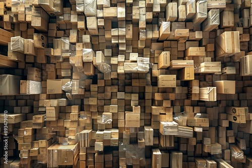 A warehouse was filled with neatly arranged boxes, each containing an unredeemable code for online shopping in the United States. The scene was captured from above