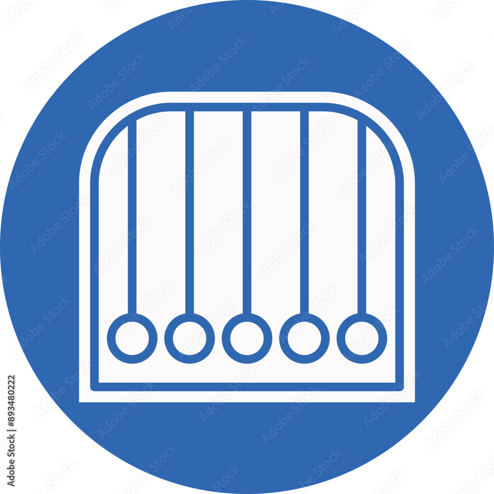 Newtons cradle glyph circle icon Newtons cradle glyph circle icon