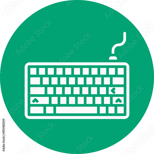 Keyboard glyph circle icon
