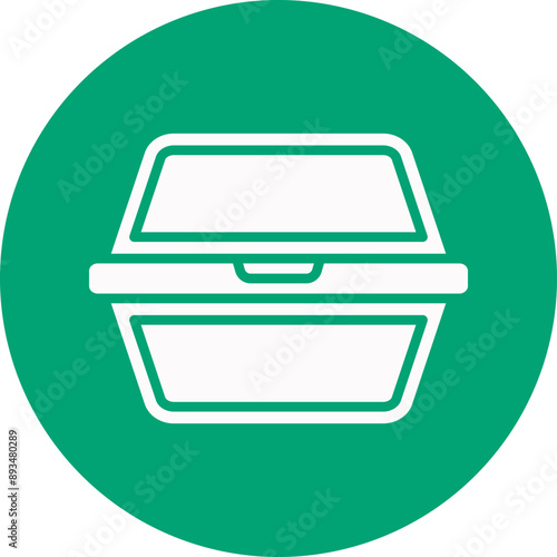 Lunch box glyph circle icon