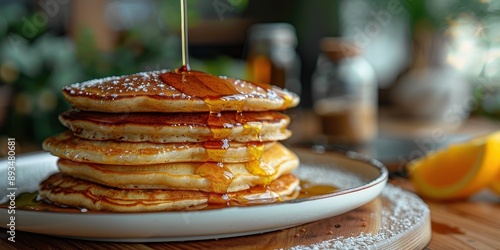 Wallpaper Mural Stack of Pancakes with Maple Syrup Torontodigital.ca