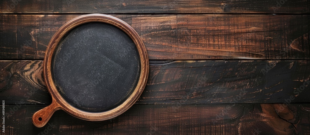 Chalkboard banner displayed above dinner plate with copy space image Chalkboard banner displayed above dinner plate with copy space image