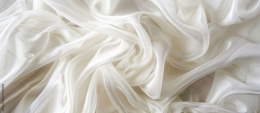 Fototapeta premium Close up image of white fabric with copy space image