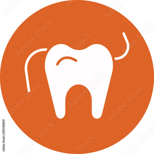 Dental floss glyph circle icon