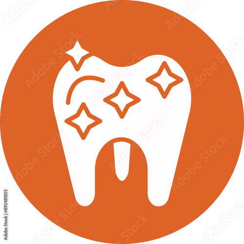 Tooth whitening glyph circle icon