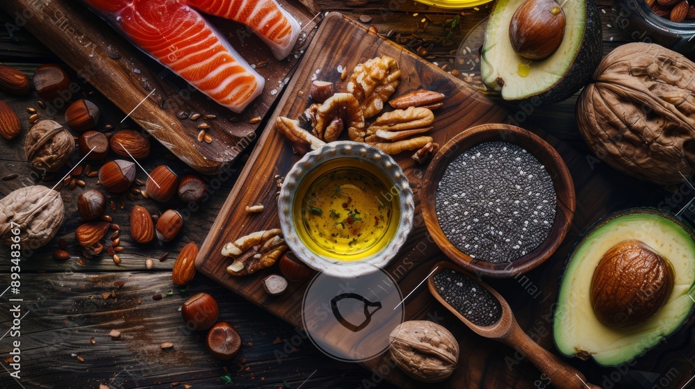 Select food sources of Omega 3 and unsaturated fats. Superfood, high in Vitamin E for a healthy diet. Almonds, pecans, hazelnuts, walnuts, olive oil, flax, Select food sources of Omega 3 and unsaturated fats. Superfood, high in Vitamin E for a healthy diet. Almonds, pecans, hazelnuts, walnuts, olive oil, flax,