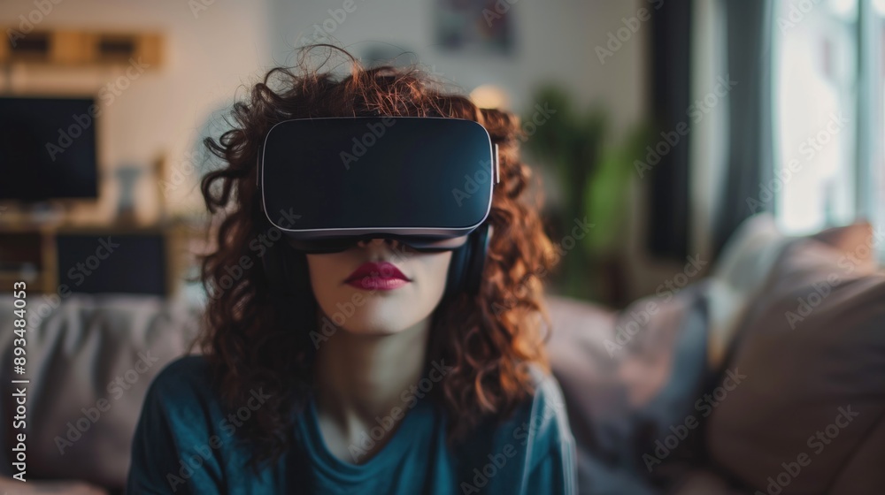 person with VR goggles lost in a virtual world, highlighting the detachment from reality due to virtual reality addiction person with VR goggles lost in a virtual world, highlighting the detachment from reality due to virtual reality addiction