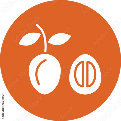 Sapodilla glyph circle icon