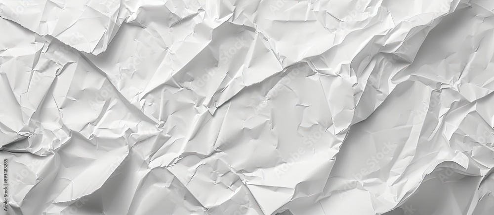 Obraz premium Crumpled white paper texture or background with copy space image