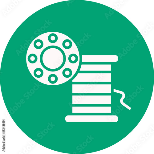 Bobbin glyph circle icon