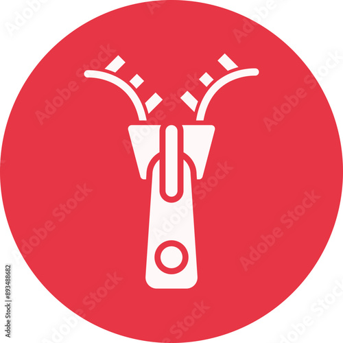 Zipper glyph circle icon
