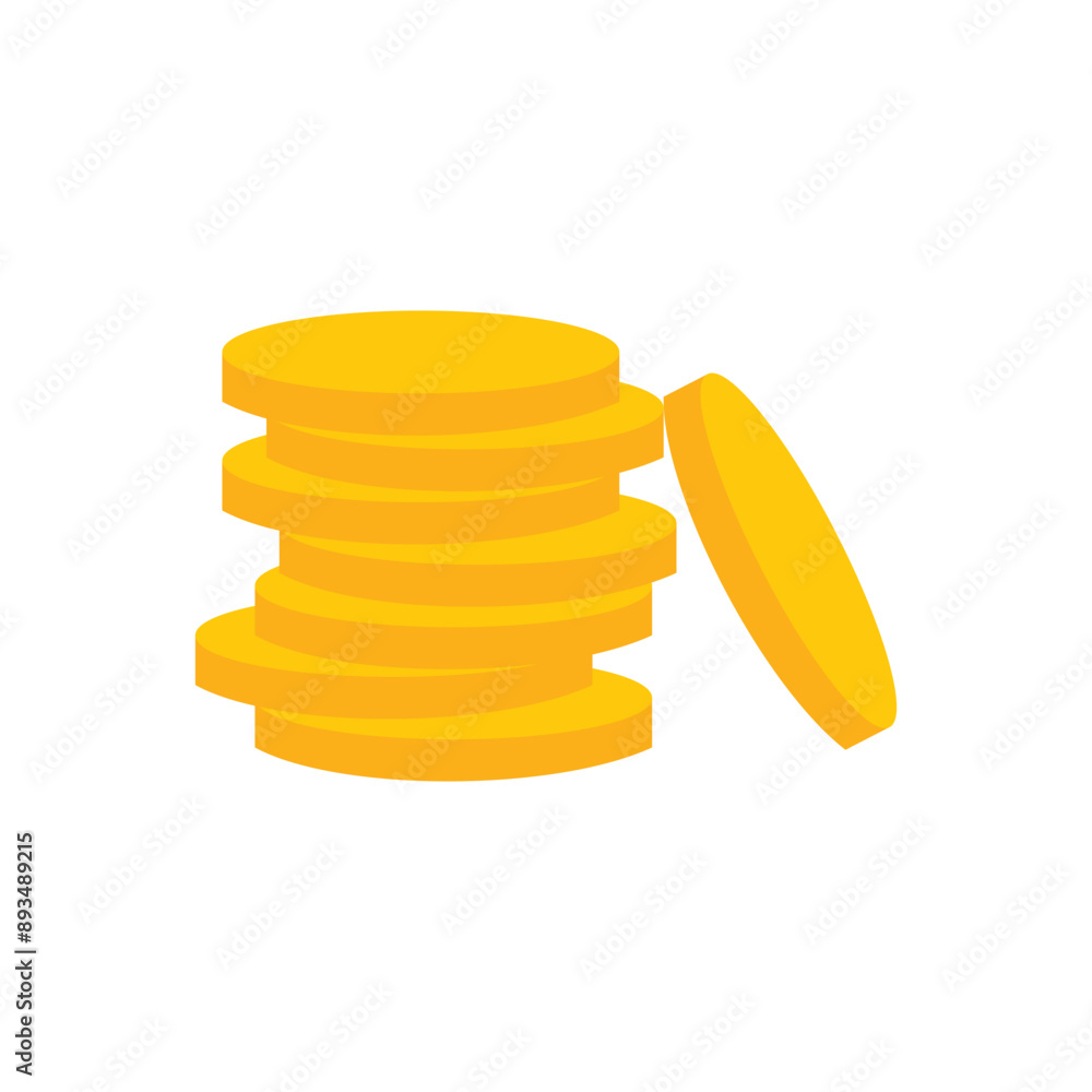 Coins icon in isometric 3d style on a white background. design element illustration of a coin symbolizing treasure. Coins icon in isometric 3d style on a white background. design element illustration of a coin symbolizing treasure.