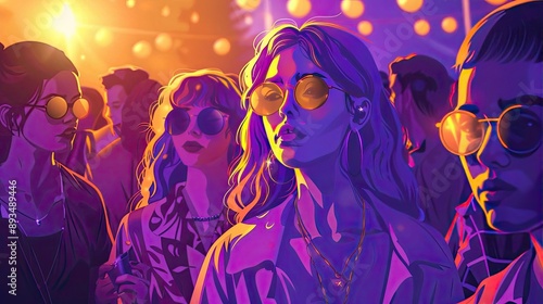 Group of friends at a music festival, showcasing live music culture and social gatherings