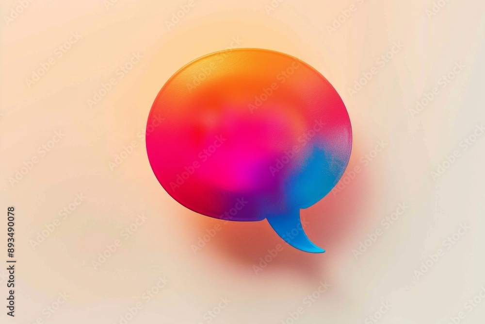 A colorful gradient chat bubble on a light color background A colorful gradient chat bubble on a light color background