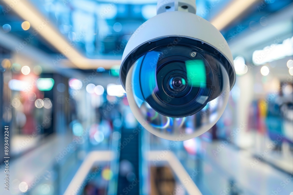 A modern surveillance camera in a public place. Stock photo A modern surveillance camera in a public place. Stock photo