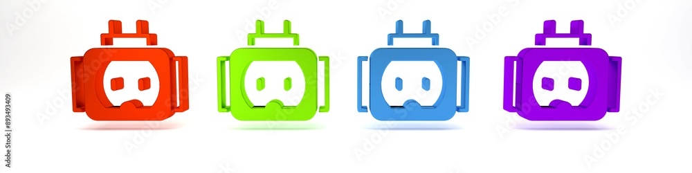Colorful Tee plug electric with clipping path icon isolated on white background. Minimalism concept. 3D render illustration Colorful Tee plug electric with clipping path icon isolated on white background. Minimalism concept. 3D render illustration