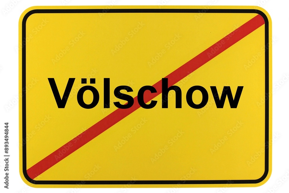 Illustration eines Ortsschildes der Gemeinde Völschow in Mecklenburg-Vorpommern Illustration eines Ortsschildes der Gemeinde Völschow in Mecklenburg-Vorpommern