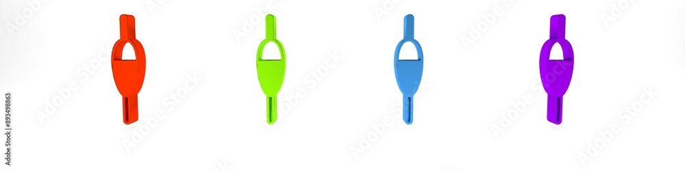 Colorful Fishing float icon isolated on white background. Fishing tackle. Minimalism concept. 3D render illustration Colorful Fishing float icon isolated on white background. Fishing tackle. Minimalism concept. 3D render illustration