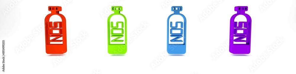 Colorful Nitrous oxide icon isolated on white background. Minimalism concept. 3D render illustration Colorful Nitrous oxide icon isolated on white background. Minimalism concept. 3D render illustration