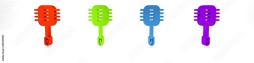 Colorful Toilet brush icon isolated on white background. Cleaning service concept. Minimalism concept. 3D render illustration Colorful Toilet brush icon isolated on white background. Cleaning service concept. Minimalism concept. 3D render illustration