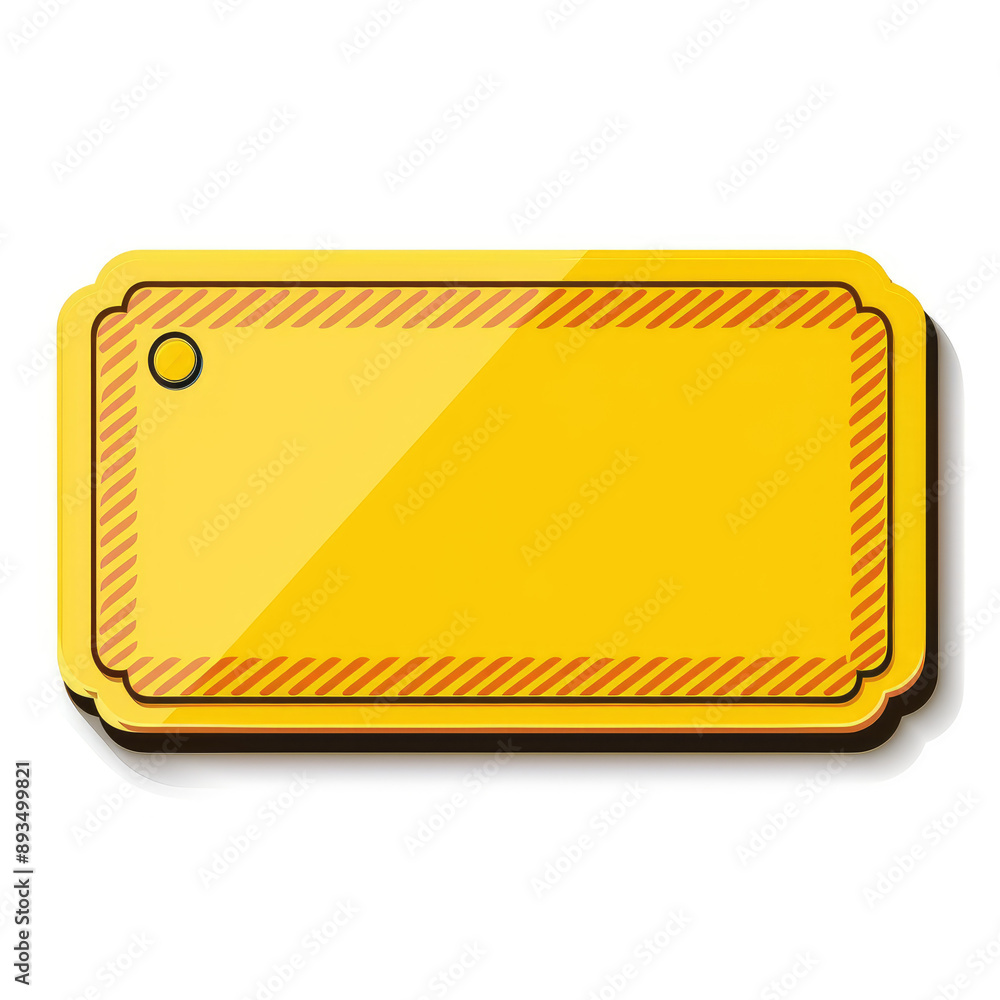 A futuristic yellow coupon label without text isolated white background
A futuristic yellow coupon label without text isolated white background