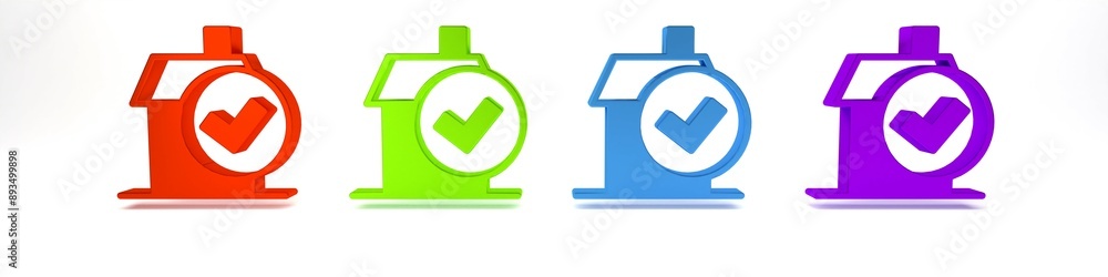 Colorful Home cleaning service concept icon isolated on white background. Building and house. Minimalism concept. 3D render illustration Colorful Home cleaning service concept icon isolated on white background. Building and house. Minimalism concept. 3D render illustration