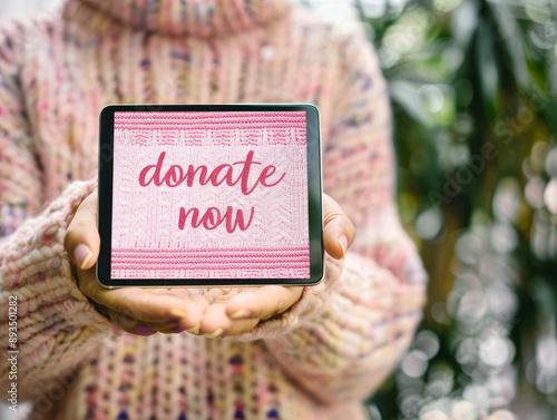 Donate now button on the di...