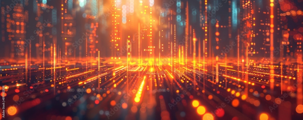 Fototapeta premium Abstract Investment Growth and Data Science Elements in Modern Digital Illustration