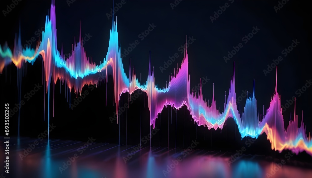 Colorful abstract waves of light and energy, with vibrant blue, purple, orange, and black, creating a dynamic and mesmerizing visual effect Colorful abstract waves of light and energy, with vibrant blue, purple, orange, and black, creating a dynamic and mesmerizing visual effect