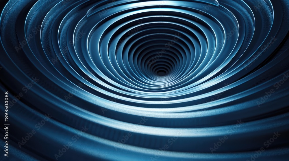 Abstract futuristic metallic vortex spiral background with blue tones, perfect for technology and design themes. Abstract futuristic metallic vortex spiral background with blue tones, perfect for technology and design themes.