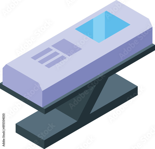 Modern medical bed showing control panel for adjusting height, medical equipment found in hospitals and clinics