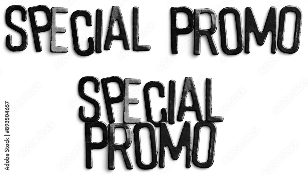 Fototapeta premium Black Metallic Special Promo Text