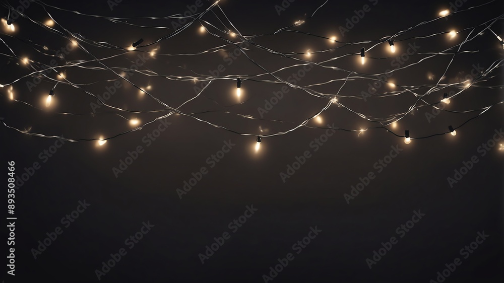Fototapeta premium black fairy lights abstract background design