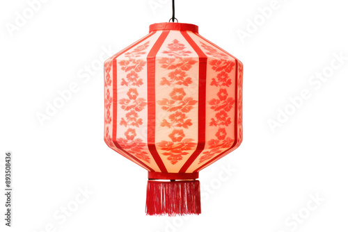 traditional Japanese paper lantern, isolated on white background.