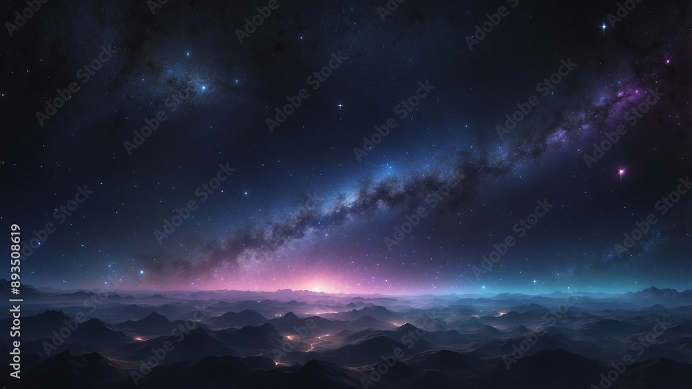 Fototapeta premium black starfield galaxy abstract background design