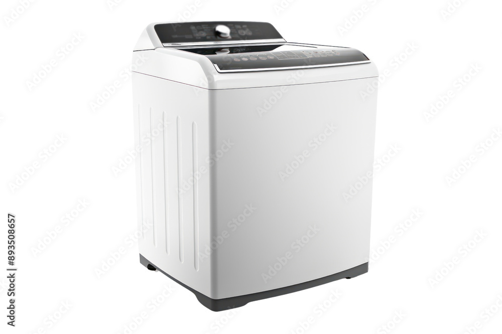 top-loading washing machine with a sleek, modern design and a large capacity, isolated on a white background top-loading washing machine with a sleek, modern design and a large capacity, isolated on a white background