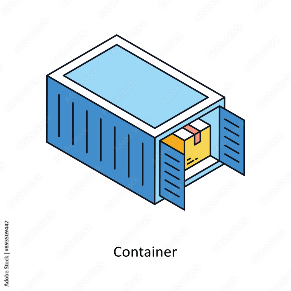 Container Isometric style icon. Symbol on White background EPS 10 File Container Isometric style icon. Symbol on White background EPS 10 File