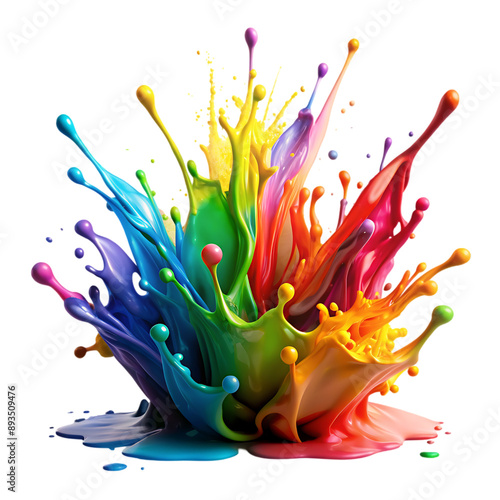 Abstract color splash vector symbol rainbow multicolored liquid splashing over a isolated background
