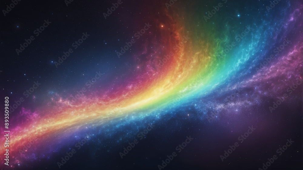 Obraz premium rainbow starfield galaxy abstract background design