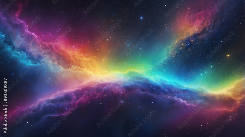 Fototapeta premium rainbow starfield galaxy abstract background design