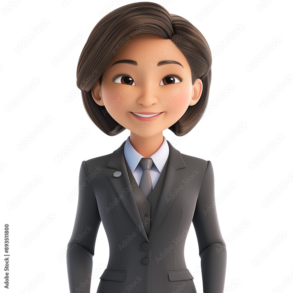 Friendly and bright illustration of an office or service worker with white background Friendly and bright illustration of an office or service worker with white background