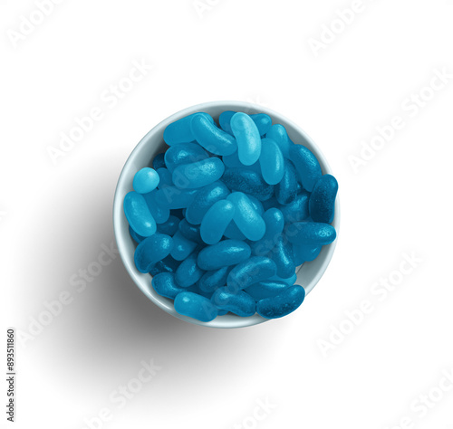 Bowl of Blue Jelly Beans photo