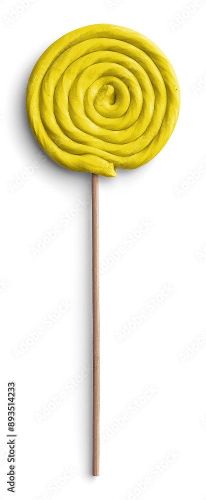 Candy Lollipop with Yellow and White Swirls Candy Lollipop with Yellow and White Swirls
