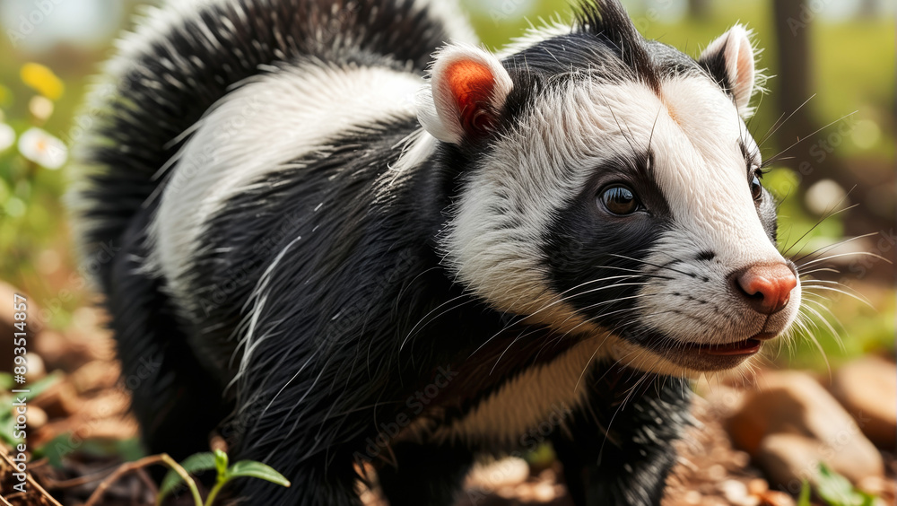 Obraz premium badger in the grass