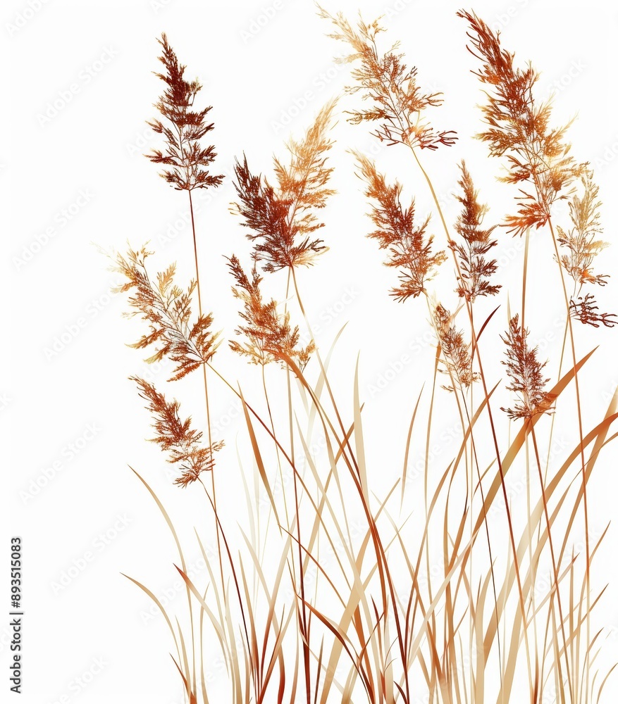 Clipping path of dried common bulrush reeds on white background Clipping path of dried common bulrush reeds on white background