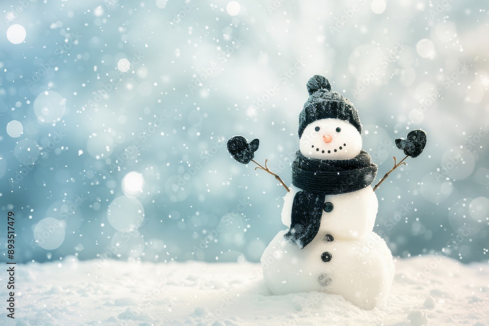 A cheerful snowman brings joy to the winter wonderland, creating a cozy and peaceful atmosphere during the cold December days. Festive spirit and magic fill the snowy season with joy and celebration A cheerful snowman brings joy to the winter wonderland, creating a cozy and peaceful atmosphere during the cold December days. Festive spirit and magic fill the snowy season with joy and celebration