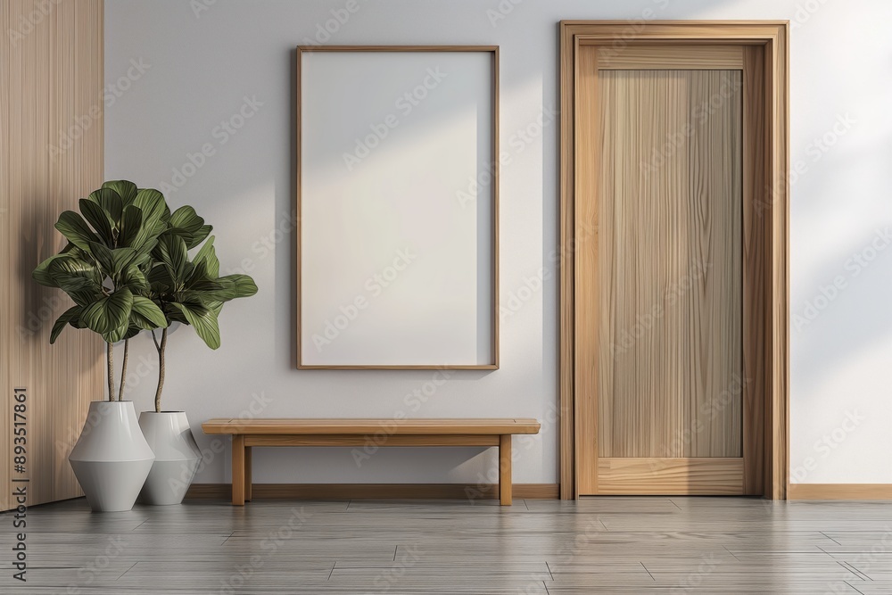 blank empty frame on wall mock up design in living room with houseplant pot and armchair, cozy comfortable tranquil airy natural light blank empty frame on wall mock up design in living room with houseplant pot and armchair, cozy comfortable tranquil airy natural light