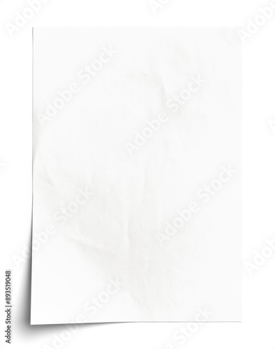 Fotografía Crumpled Blank White Poster