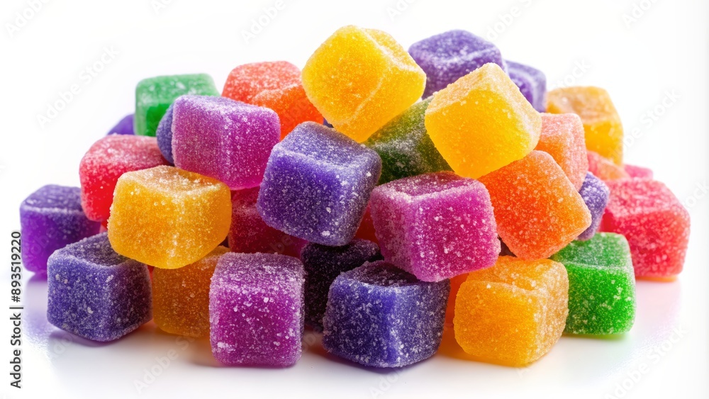 Vibrant Multicolored Sugar-Coated Gummy Candies Vibrant Multicolored Sugar-Coated Gummy Candies
